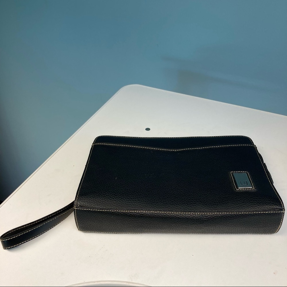 DUNHILL MEN’s Clutch Multiple Compartments Zippers Wallwt  Organizer